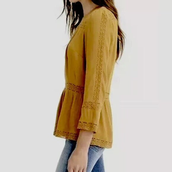 Point Sur (Madewell / J.Crew) Golden Lacey Top | Size 6 - Picture 6 of 13